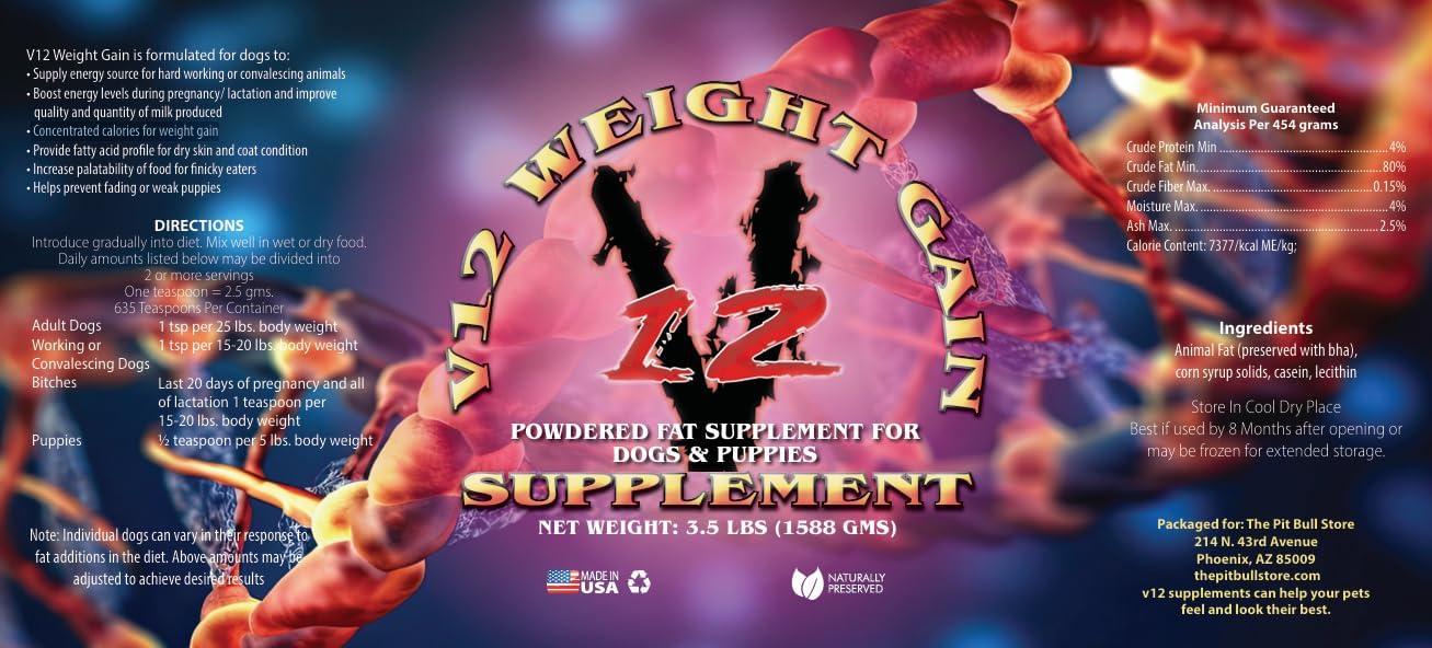 13oz V12 Weight Gainer Supplement for Muscle Gain and Recovery