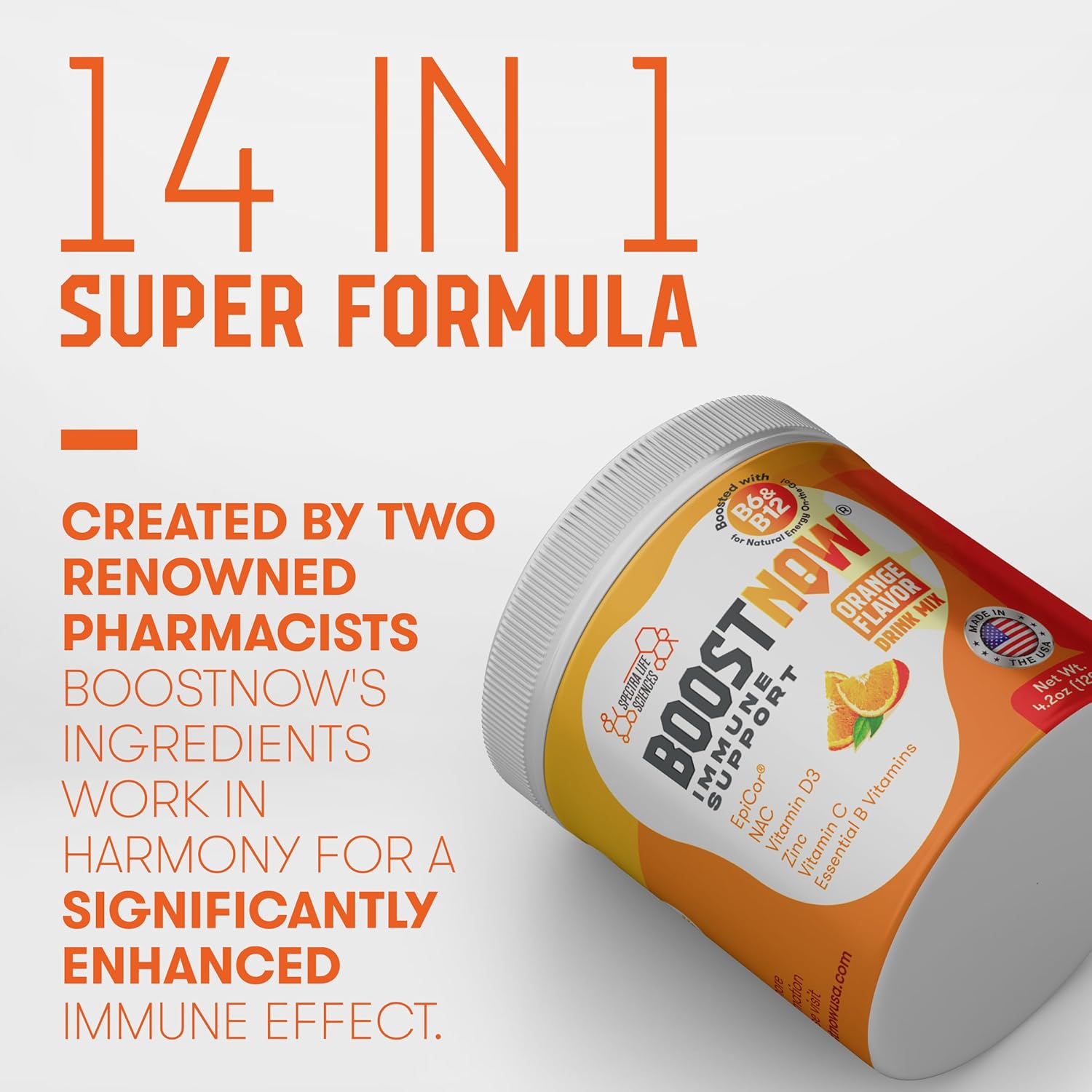 14-in-1 Immune Support Powder with Vitamin C, D-3, Zinc, Elderberry & More - Boost Your Immunity Fast