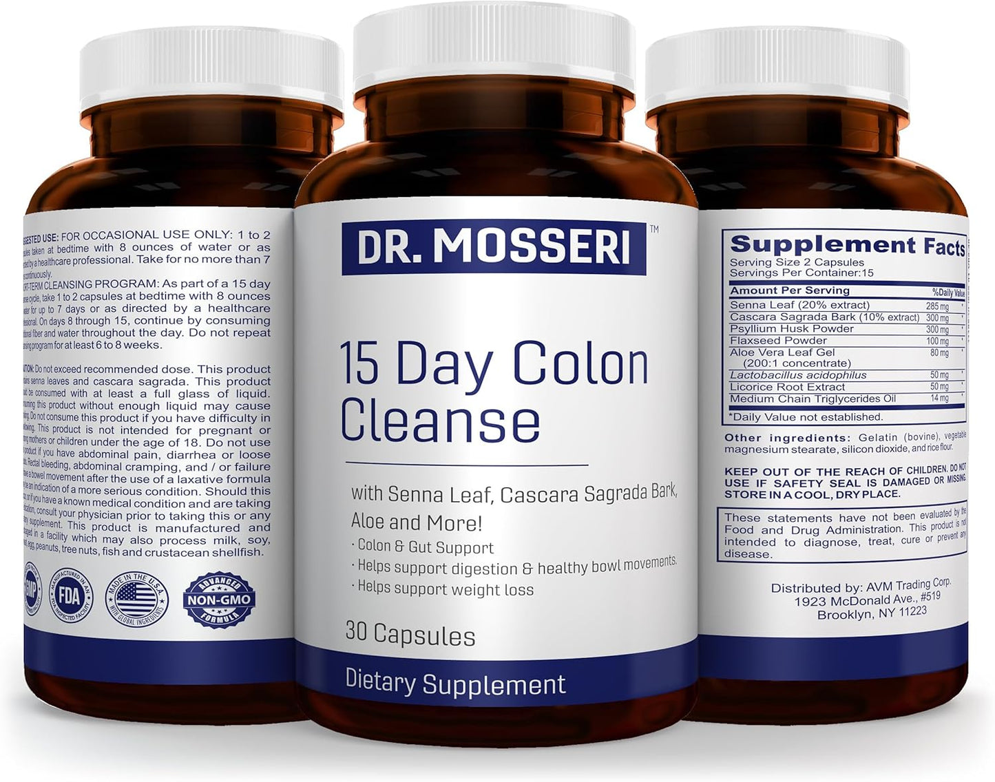 15-Day Colon Cleanse & Detox for Slimming Formula , Gut Health, and Digestion - Relieves Constipation and Bloating - Supports Metabolism - Senna Leaf, Aloe, Psyllium Husk.