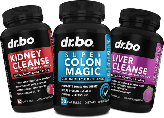 15 Day Dr. BO Colon Cleanse Detox & Kidney Liver Cleanse Supplement - Probiotic Pills for Bowel Movement and Urinary Health