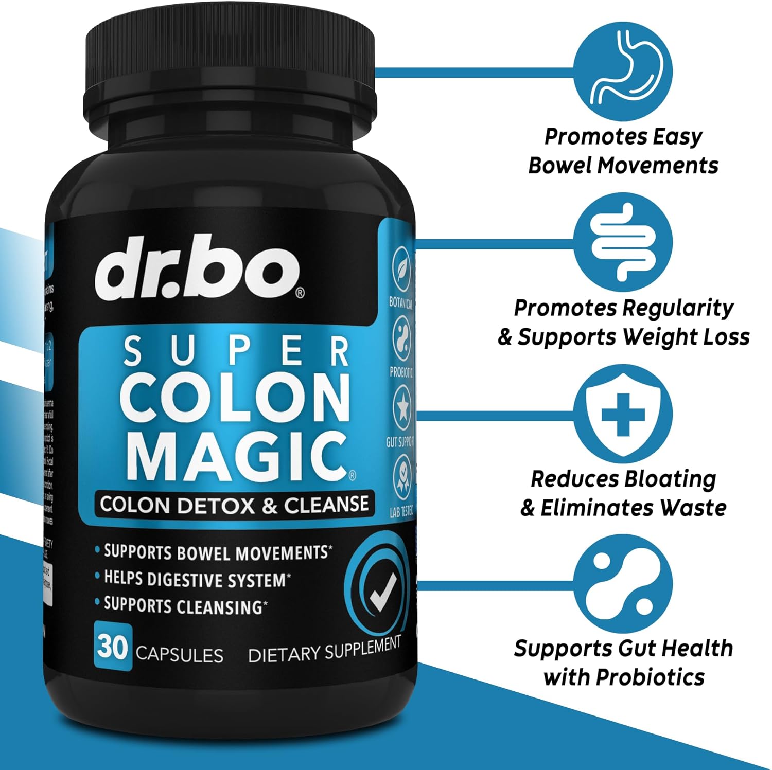 15 Day Dr. BO Colon Cleanse Detox & Kidney Liver Cleanse Supplement - Probiotic Pills for Bowel Movement and Urinary Health
