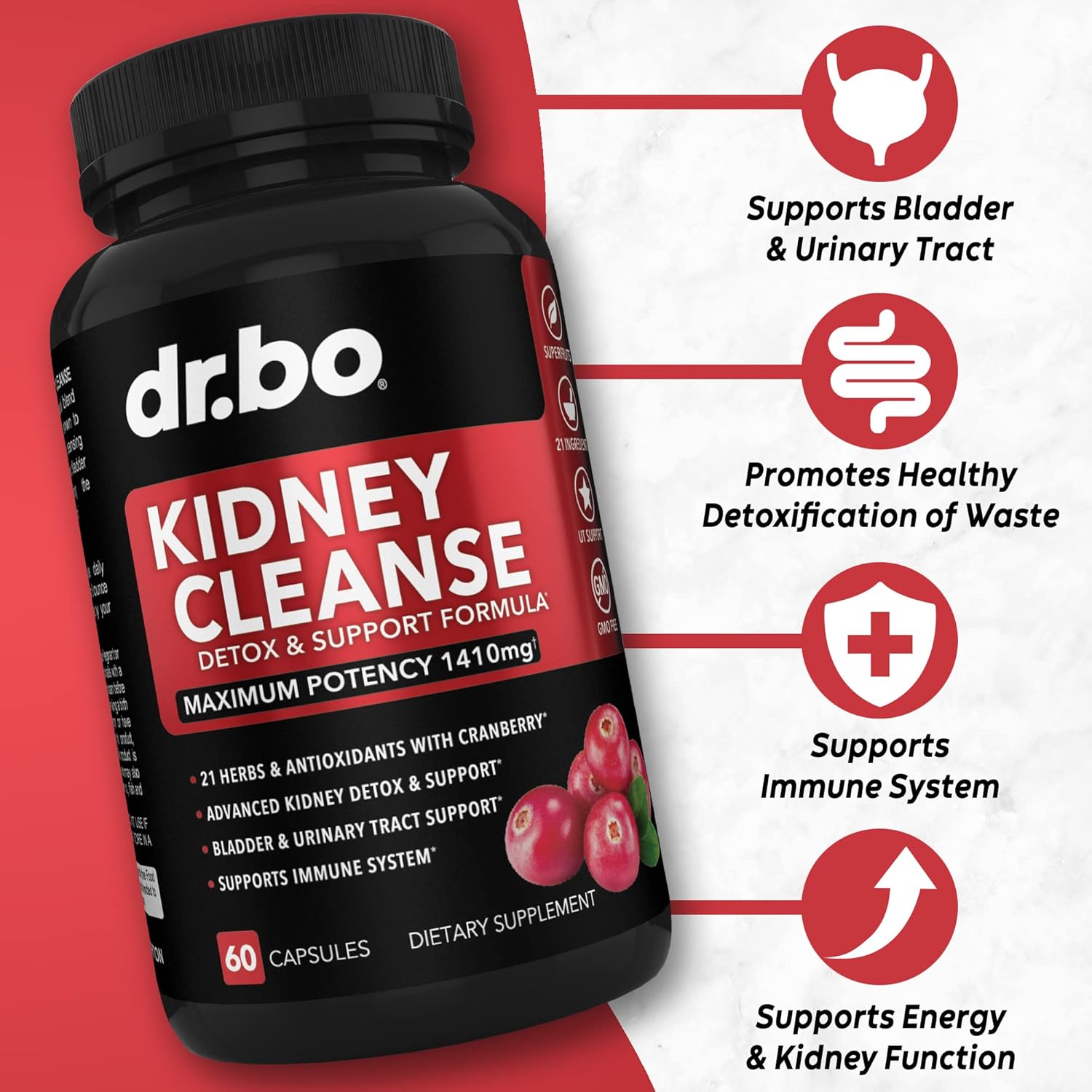 15 Day Dr. BO Colon Cleanse Detox & Kidney Liver Cleanse Supplement - Probiotic Pills for Bowel Movement and Urinary Health