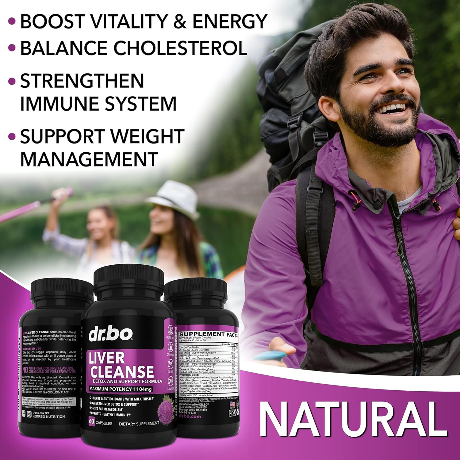 15 Day Dr. BO Colon Cleanse Detox & Kidney Liver Cleanse Supplement - Probiotic Pills for Bowel Movement and Urinary Health