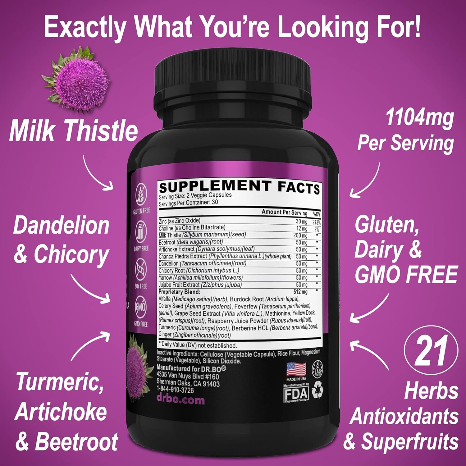 15 Day Dr. BO Colon Cleanse Detox & Kidney Liver Cleanse Supplement - Probiotic Pills for Bowel Movement and Urinary Health