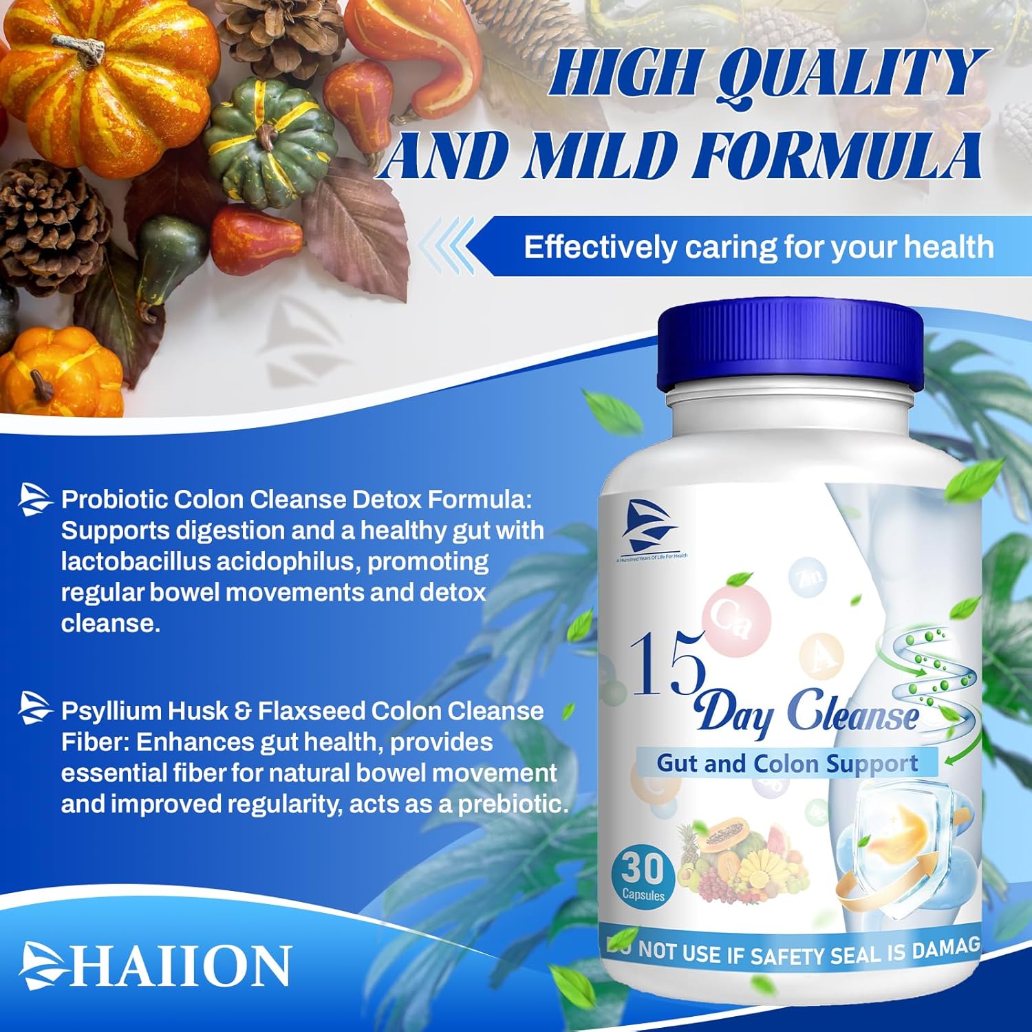 15 Day Gut Cleanse Capsules for Men and Women - Supports Digestive Health - 30 Capsules