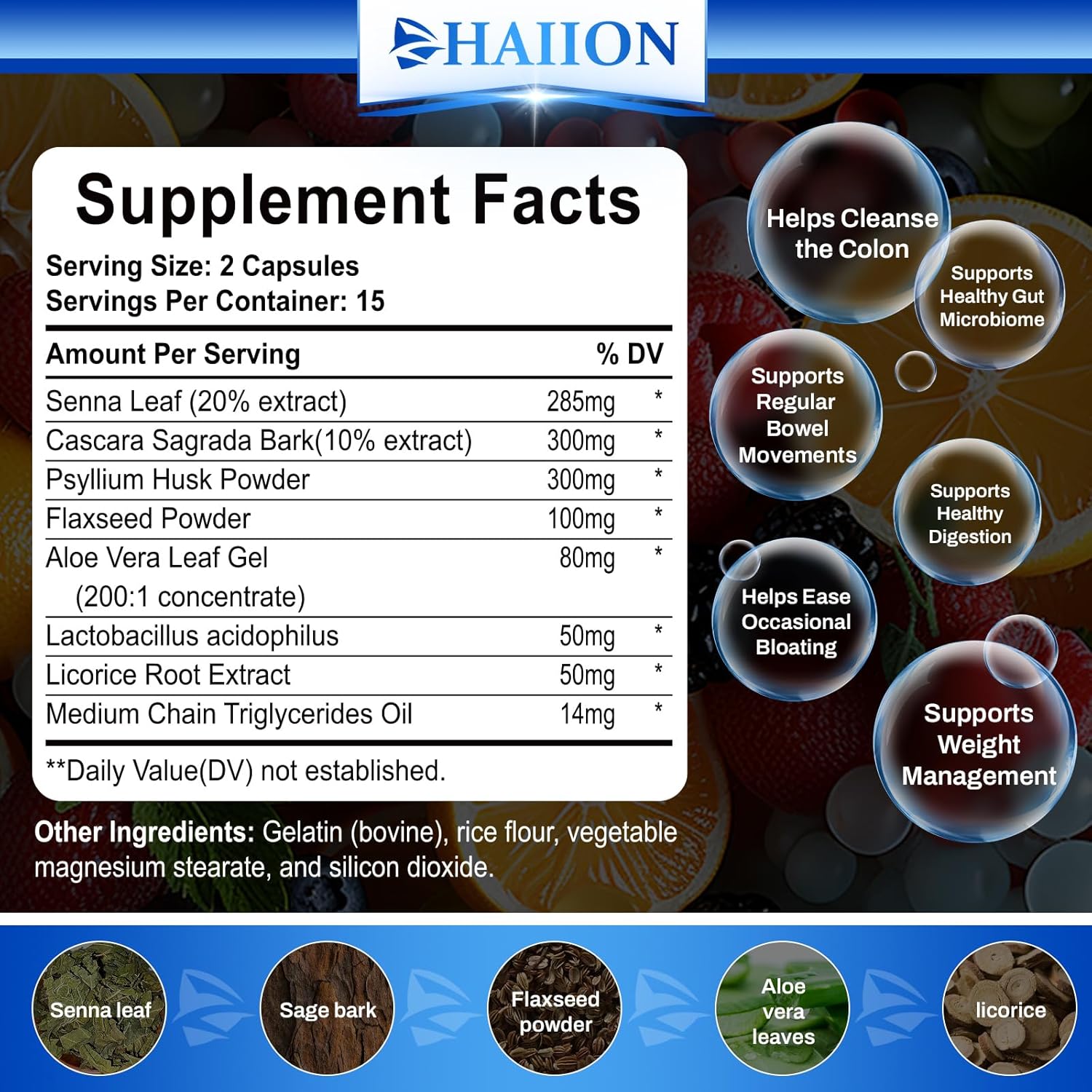 15 Day Gut Cleanse Capsules for Men and Women - Supports Digestive Health - 30 Capsules