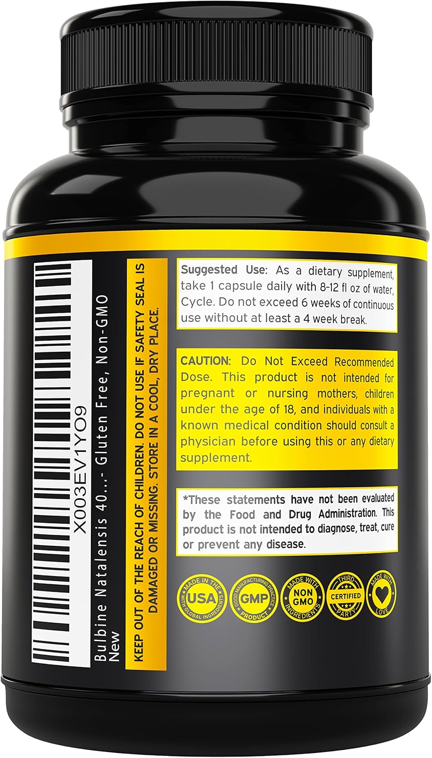 150 Count Bulbine Natalensis Extract Capsules - 400mg Per Serving - Ultra Concentrated Formula for Vitality, Strength, Muscle Mass - Gluten Free, Non-GMO - Made in USA - 3rd Party Tested