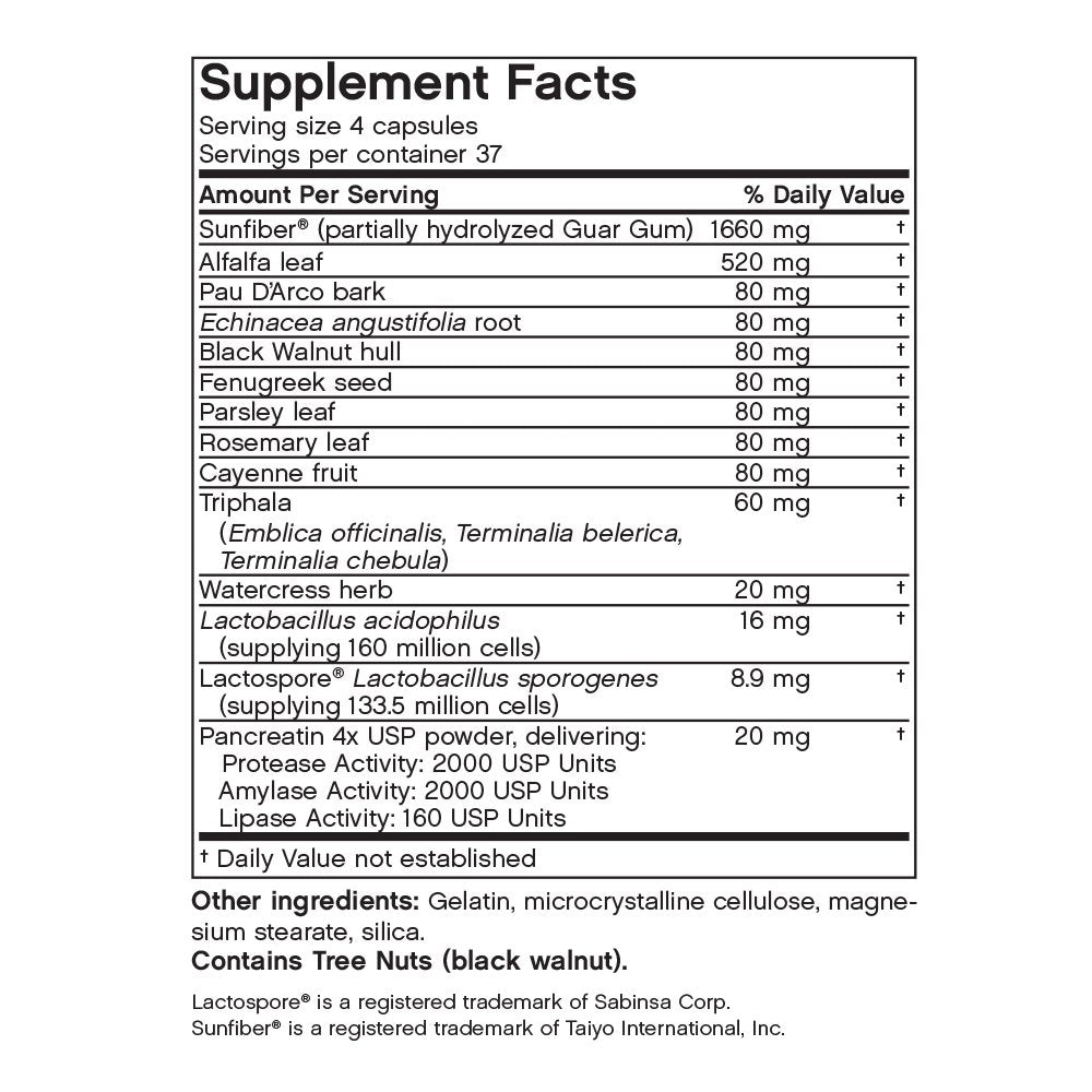 150 Vegetarian Capsules of Futurebiotics Colon Green Fiber Supplement - Natural Digestive Support
