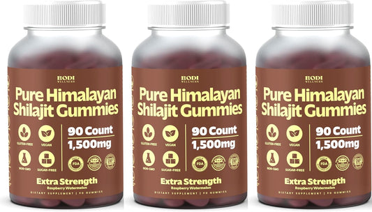 1500mg Pure Himalayan Shilajit Gummies - 270 Vegan, Sugar-Free Gummies with 85+ Trace Minerals & Fulvic Acid for Energy, Immune Support, Mental Clarity - Non-GMO Supplement for Men & Women