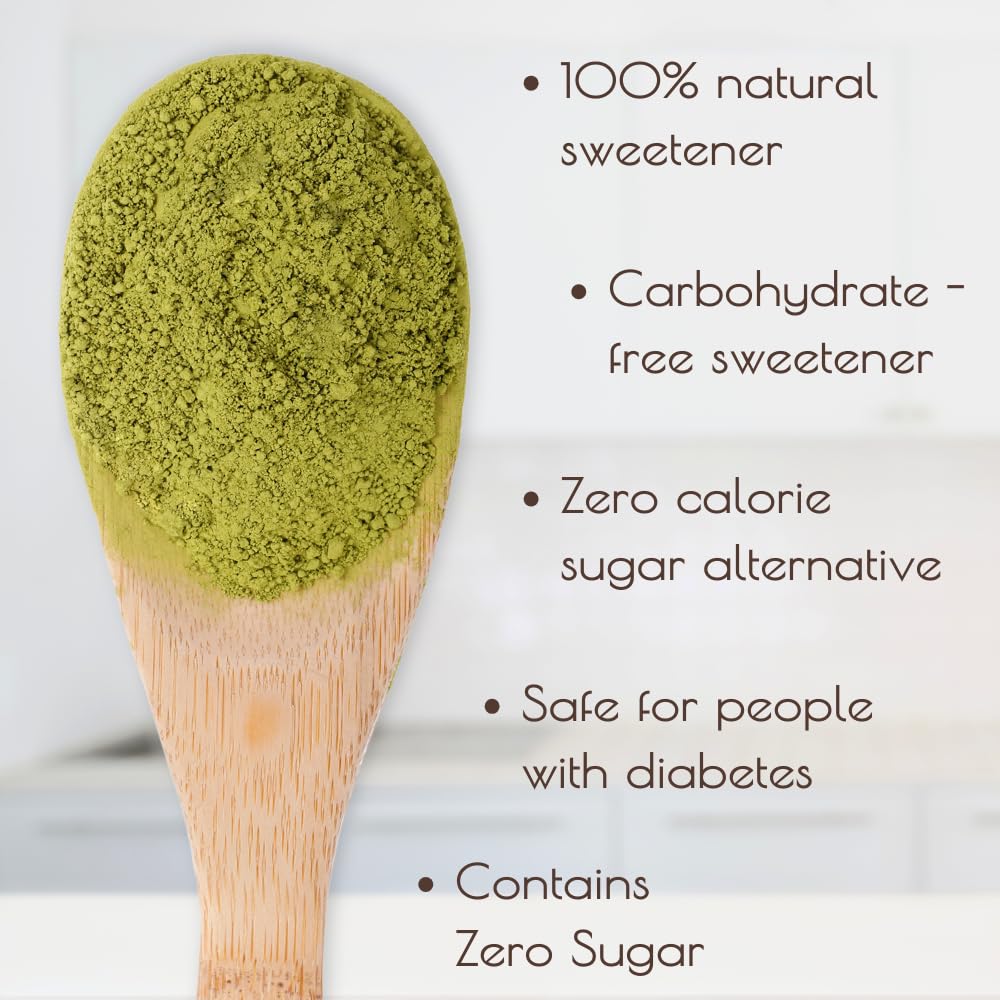 16 oz Darsa Organics USDA Organic Stevia Powder - Pure Natural Sweetener for Cooking & Baking, Zero Calorie Sugar Substitute from India