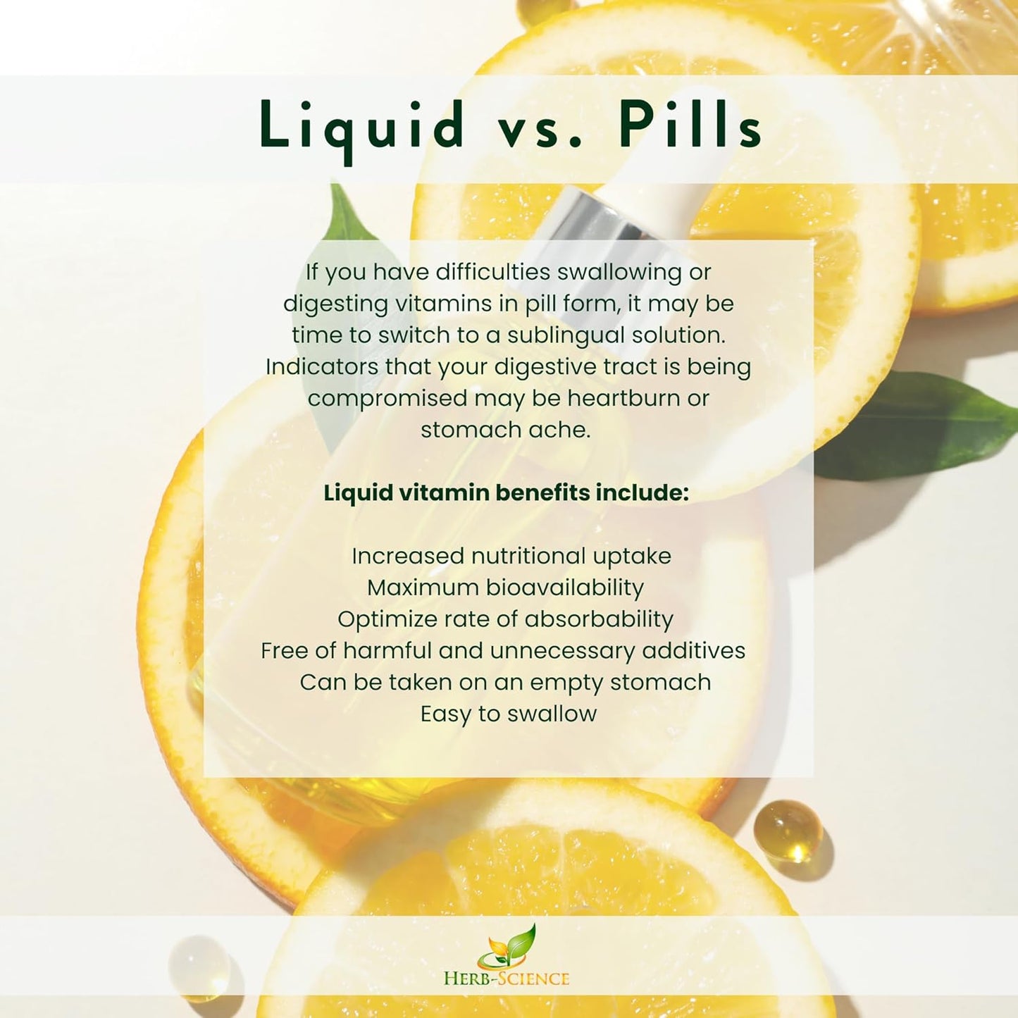 16 oz Liquid Vitamin B-Complex with Vitamin C - Complete B Vitamin Complex Including B1, B2, B3, B5, B6, B7, B9, B12, Folic Acid, Niacin, Biotin - Alcohol-Free Formula by Herb-Science