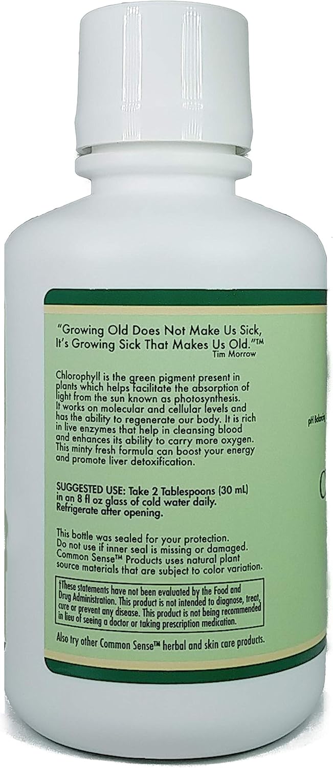 16oz Liquid Chlorophyll with Natural Mint Flavor - Herbal Supplement for Immune Health & Intestinal Support