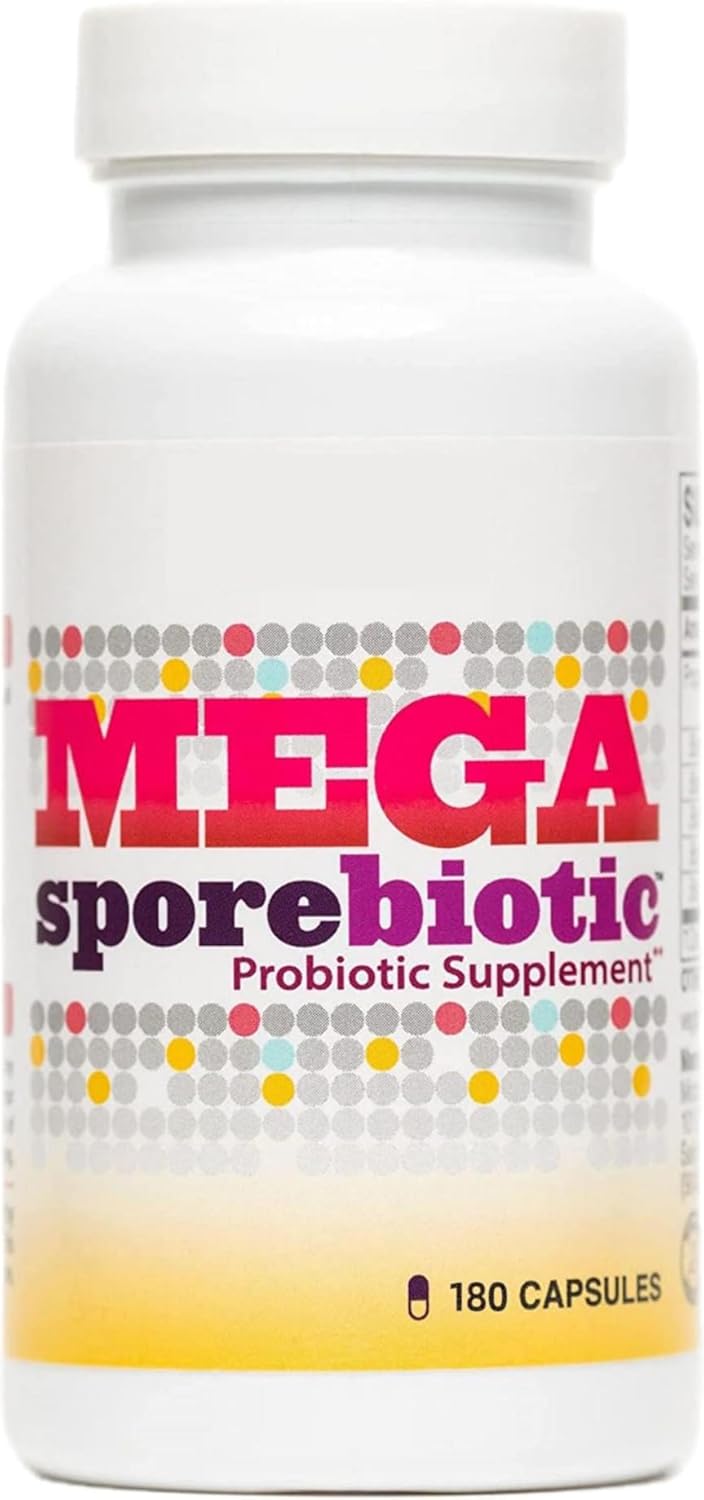 180-Capsule Mega Spore Probiotic Supplement for Gut Health & Immune Support
