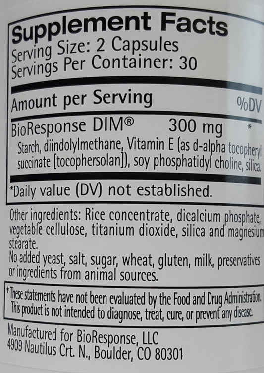 180 Capsules of BioResponse DIM (150 mg) for Hormone Balance and Estrogen Metabolism