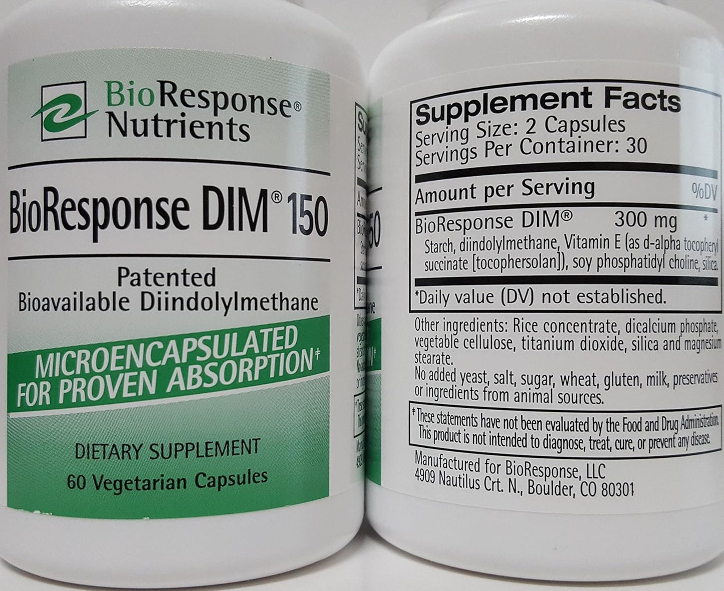 180 Capsules of BioResponse DIM (150 mg) for Hormone Balance and Estrogen Metabolism