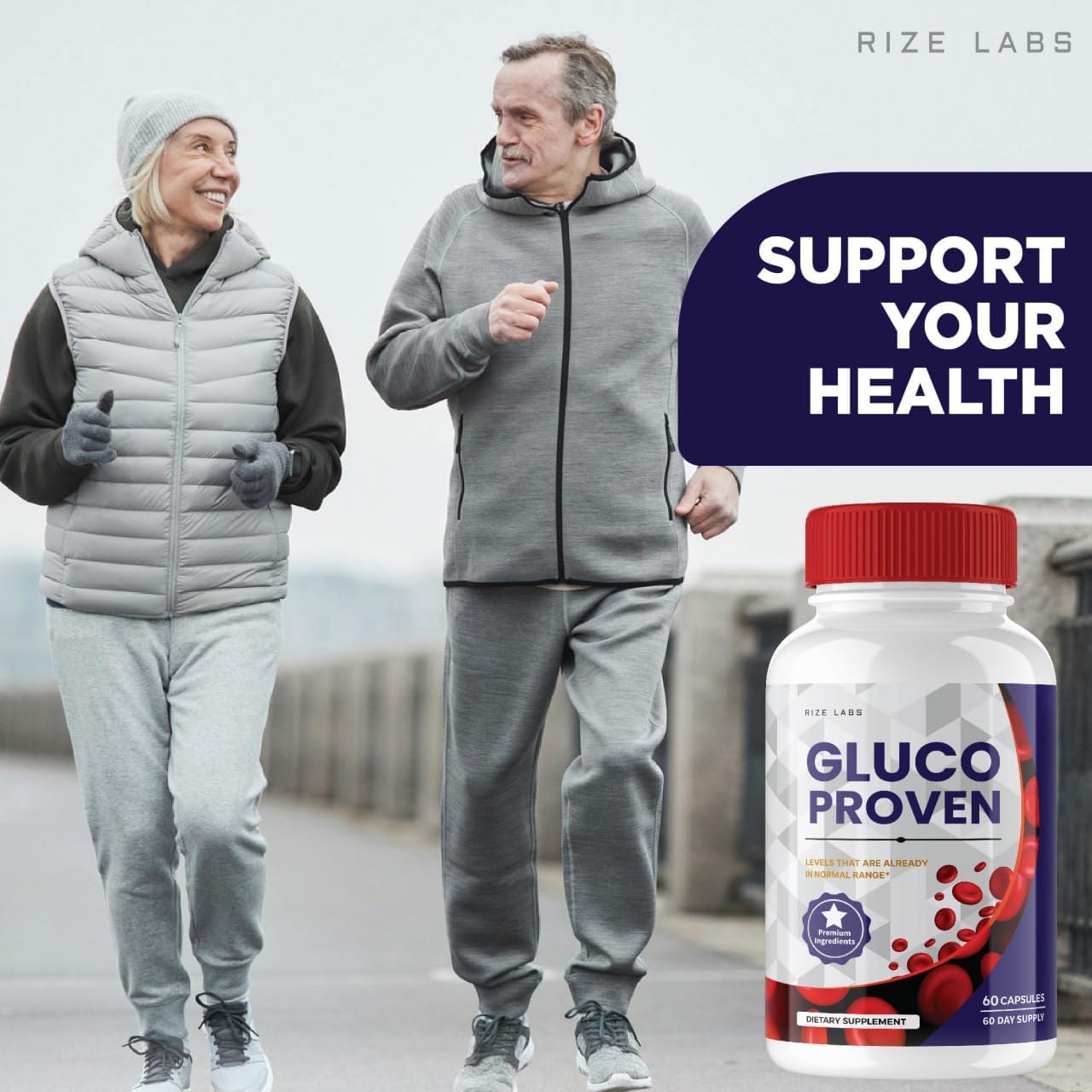 180 Capsules of rize labs Gluco Proven - Advanced Formula Supplement for Maximum Strength Support, All-Natural and Organic Non-GMO Formula