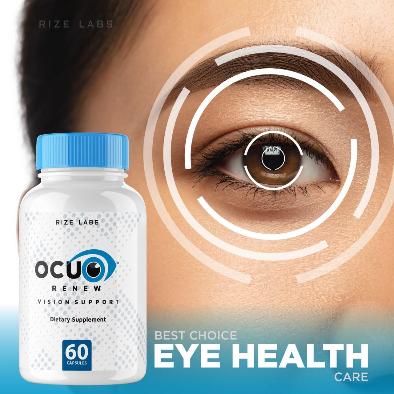 180 Capsules of rize labs Ocurenew Vision Support Supplement for Improved Vision Health and Focus, All-Natural Eye Function Support