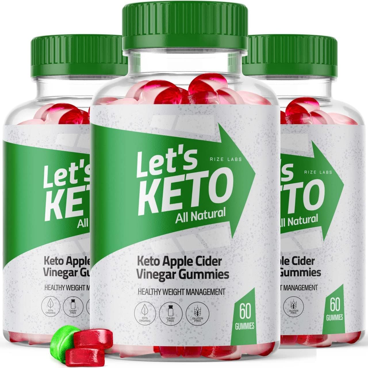 180 Count Keto Apple Cider Vinegar Gummies for Weight Management - All Natural Ingredients - Pack of 3