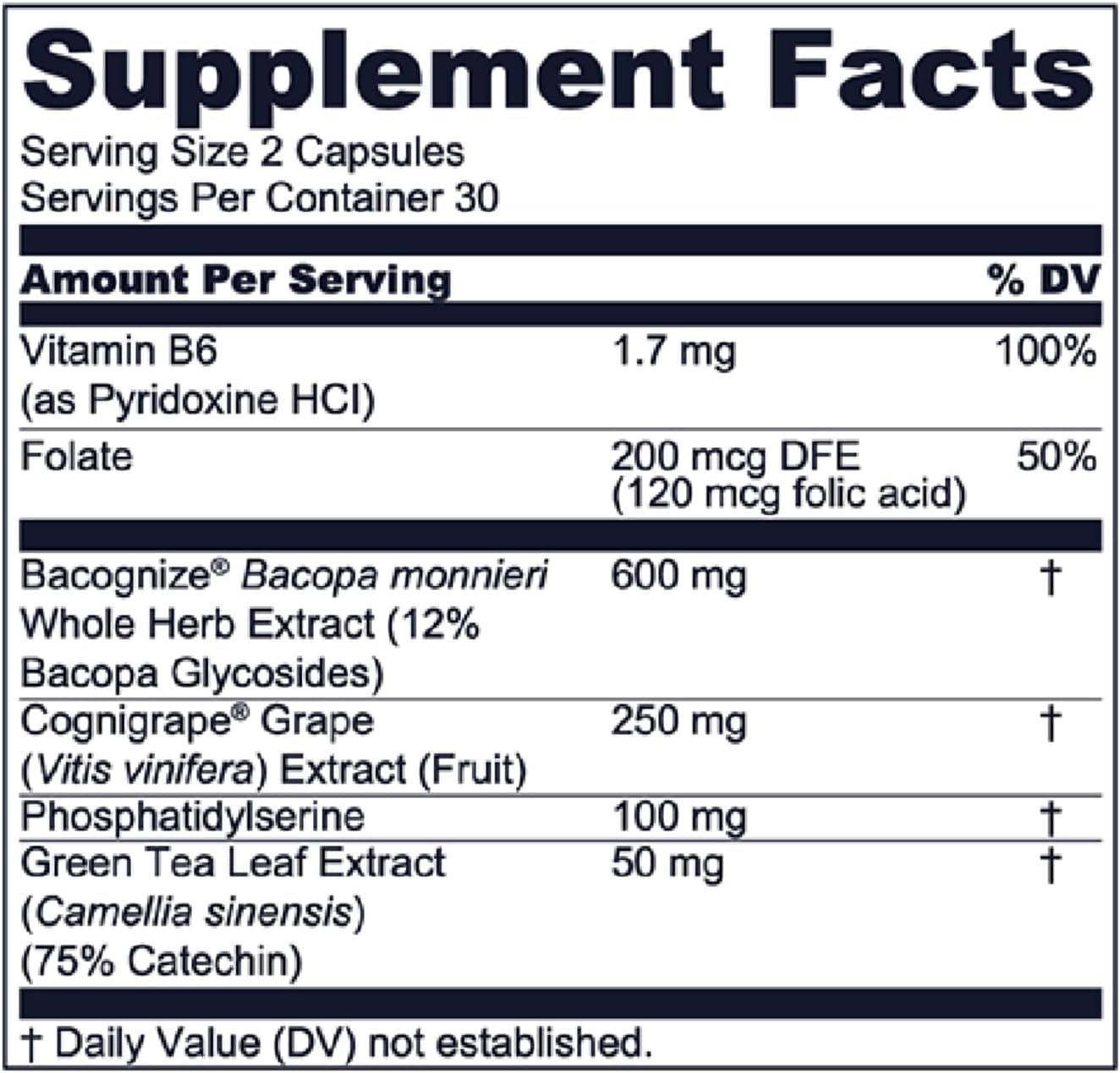 1MD Nutrition MindMD Brain Supplement with Bacopa Monnieri & Green Tea Extract for Memory, Focus, and Nootropic Brain Support - 60 Capsules