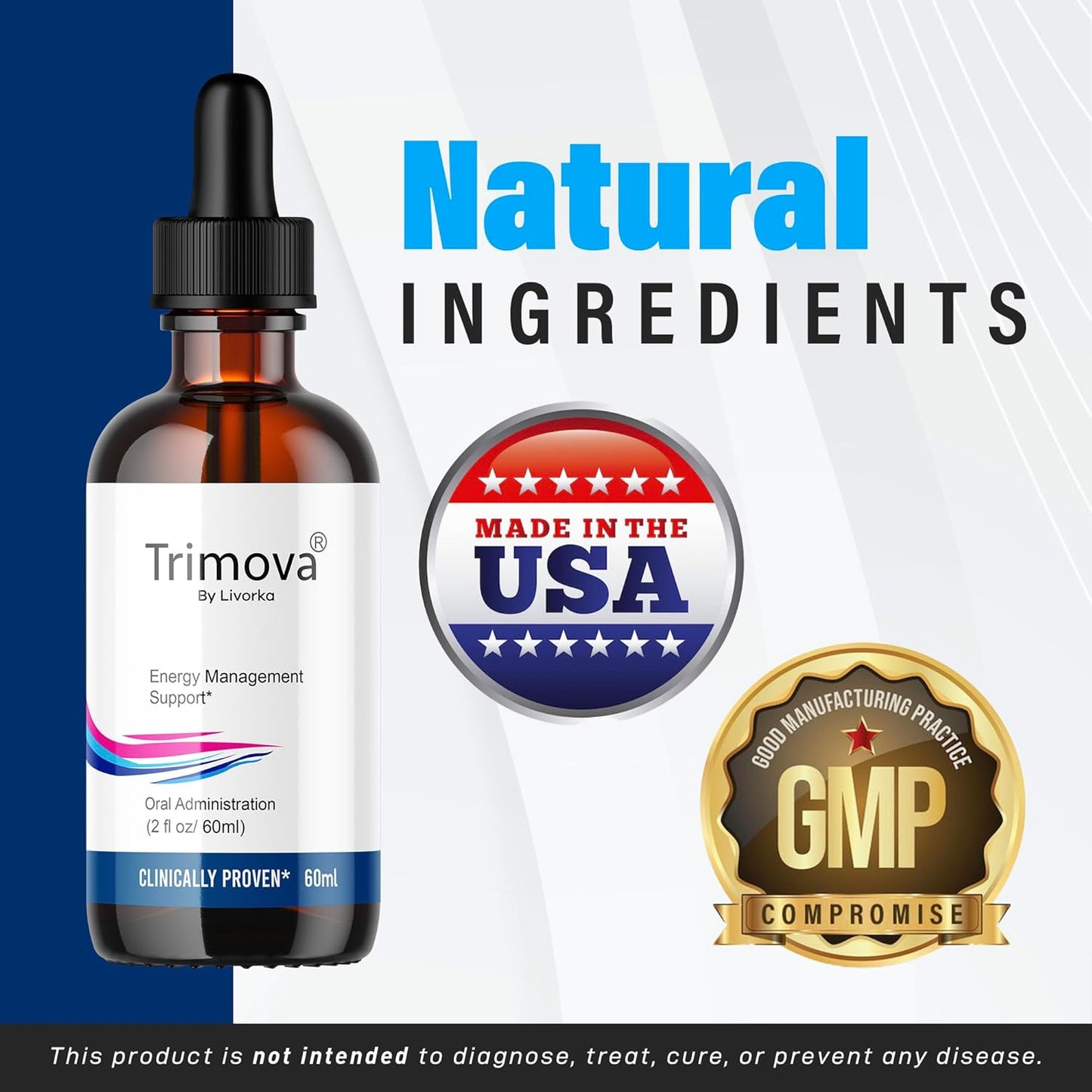 2 Bottles of LIVORKA Trimova Liquid Drops Advanced Formula for Metabolism Support, 60-Day Supply