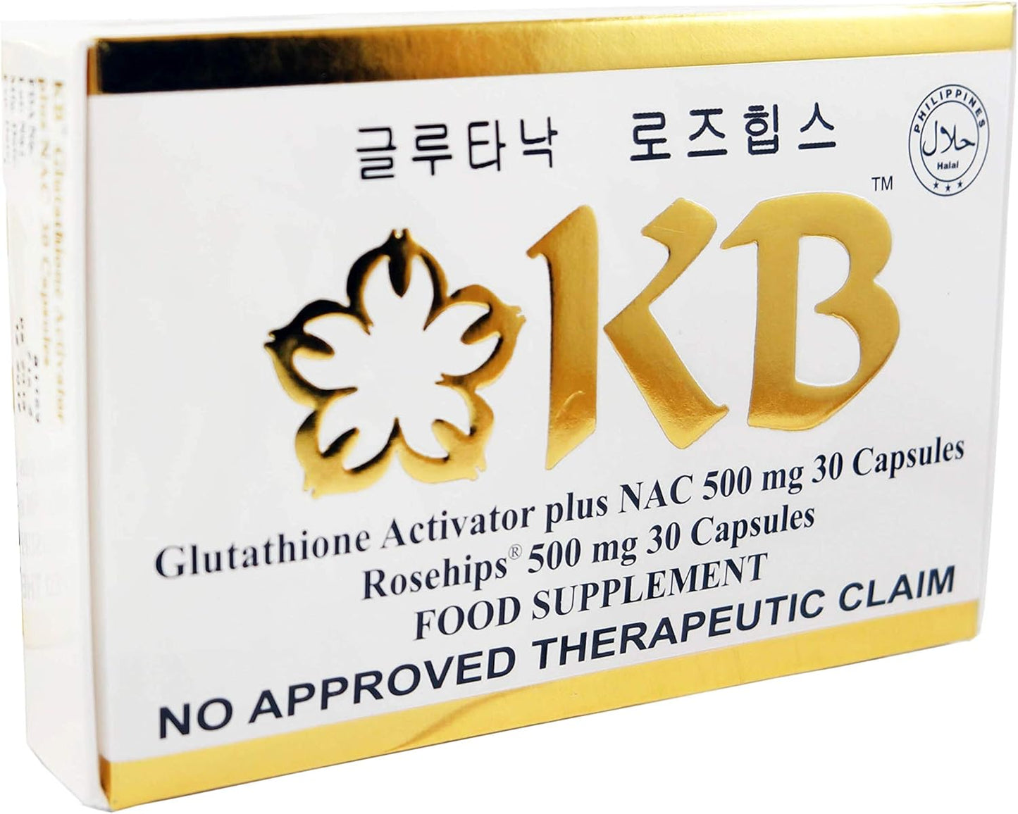 2 Boxes KB Glutathione Kyusoku Bihaku - 60 Glutanac Capsules & 60 Rosehips Capsules for Skin Lightening