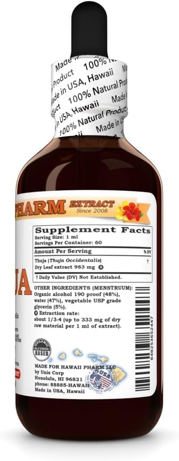 2 fl.oz Hawaii Pharm Thuja Extract Tincture for Immune Support and Lymphatic Drainage