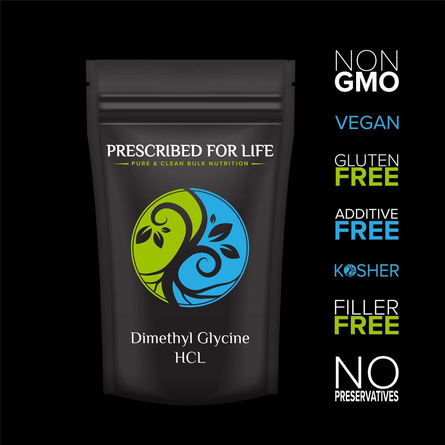 2 kg Prescribed For Life DMG Vitamin B16 Powder - Amino Acid Precursor for Energy & Immune System - Natural, Gluten-Free, Vegan, Non-GMO