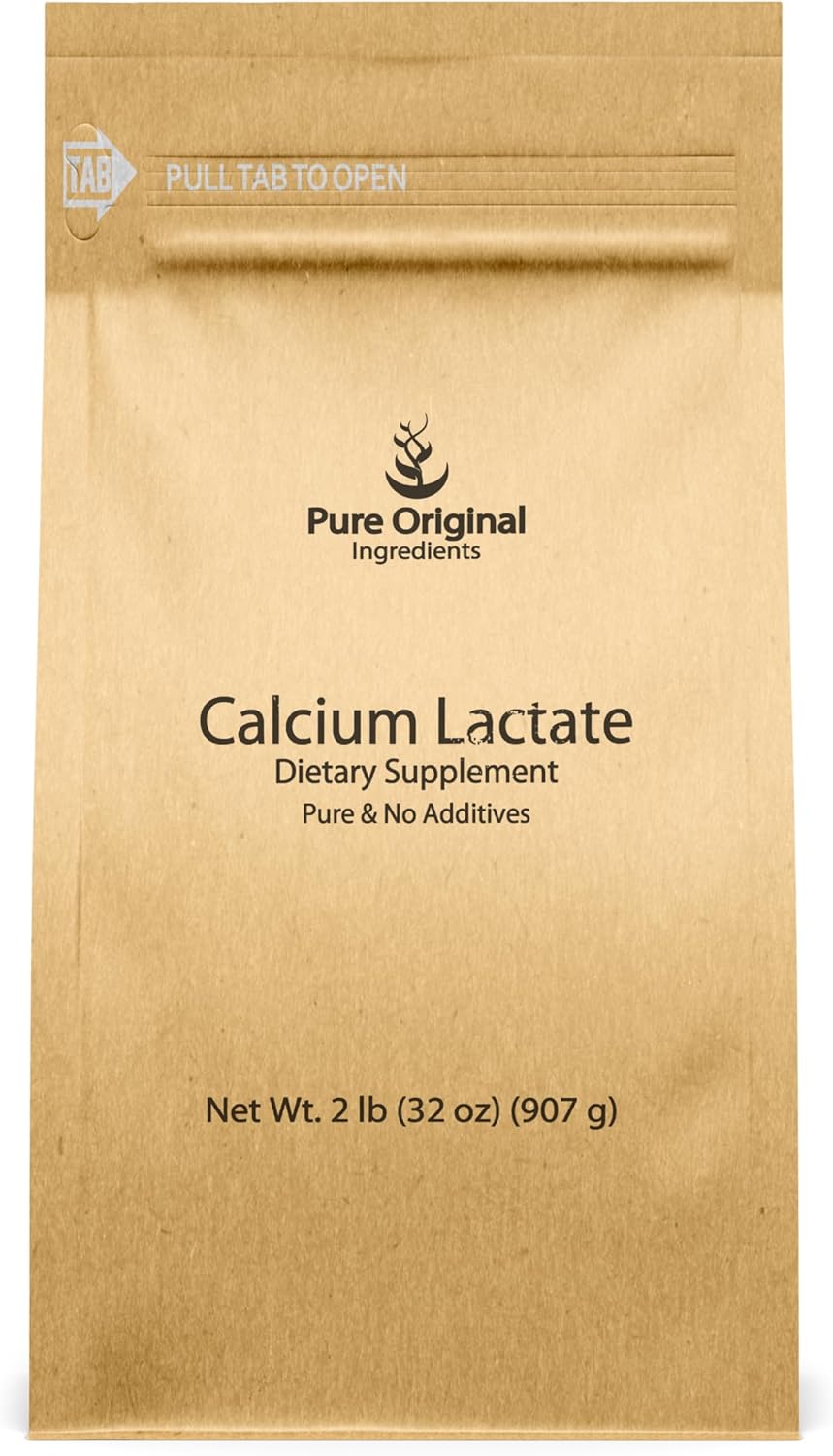 2 lb Calcium Lactate Powder - Pure Original Ingredients, Electrolyte & Calcium Supplement