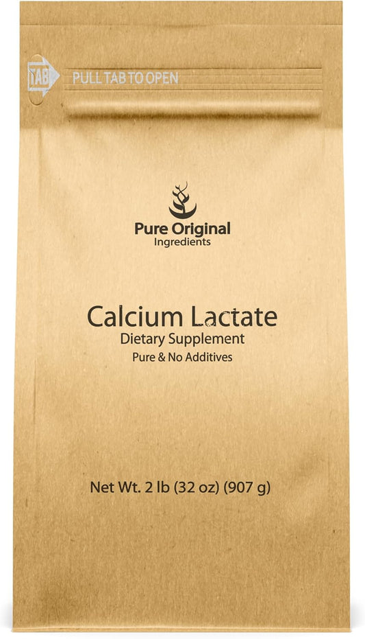 2 lb Calcium Lactate Powder - Pure Original Ingredients, Electrolyte & Calcium Supplement