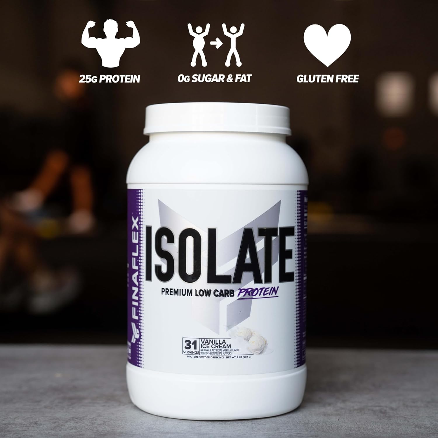 2 lb FINAFLEX Isolate Vanilla Ice Cream Protein Powder - 25g Protein Per Serving - Milkshake Taste - Sugar, Fat, Gluten Free - 31 Servings