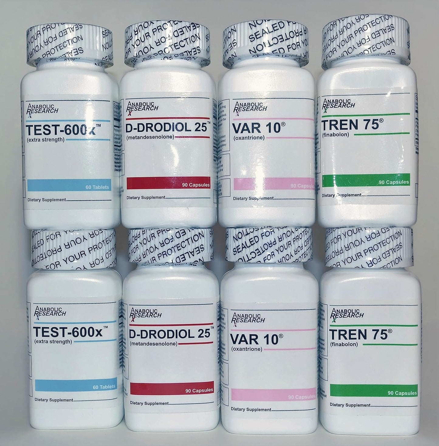 2-Month Supply Anabolic Research Strength Stack +Plus with Test Support System - Test-600x, D-drol 25, VAR 10, Tren 75 - Boost Strength and Performance