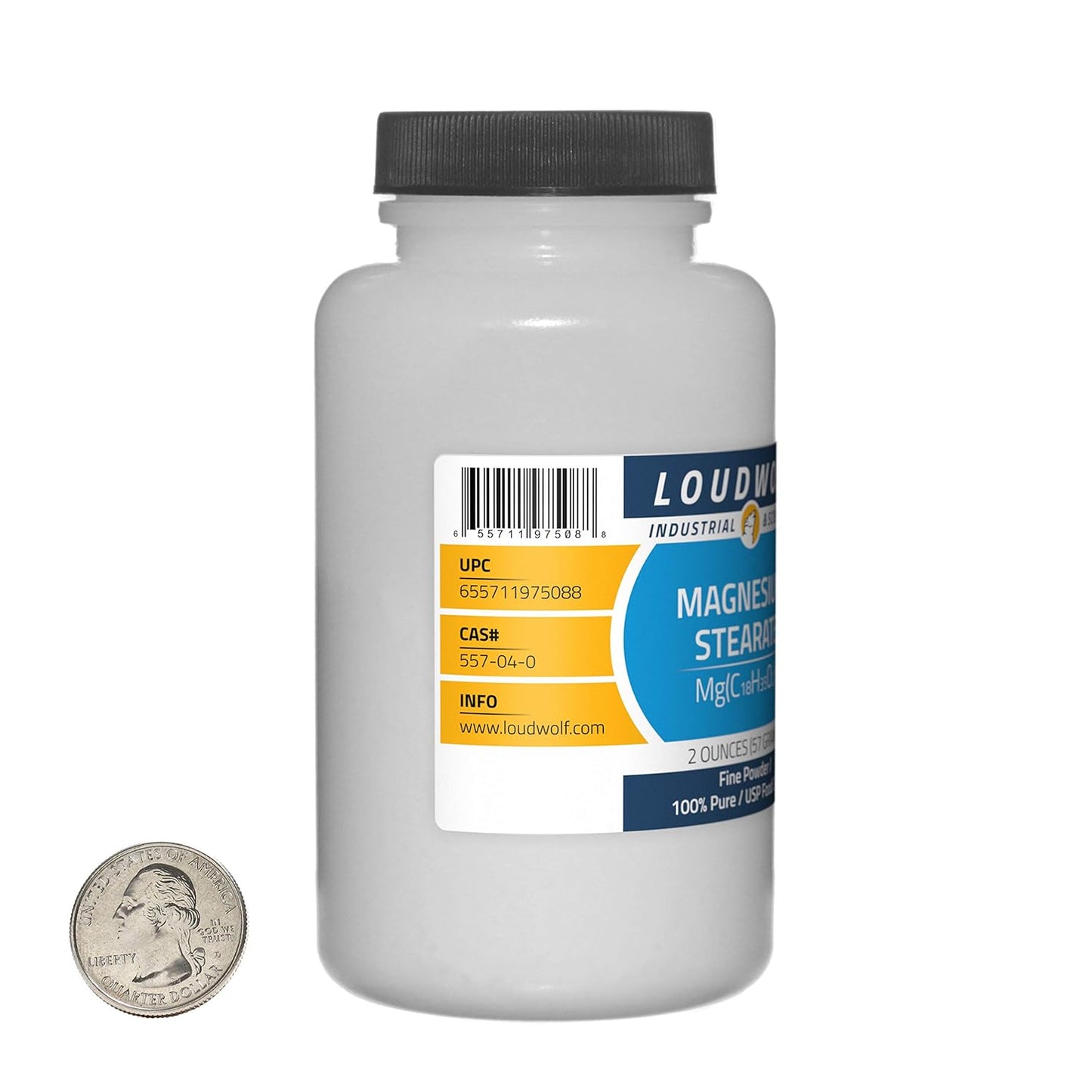 2 Ounce Bottle of 100% Pure USP Food Grade Magnesium Stearate Fine Powder by Loudwolf