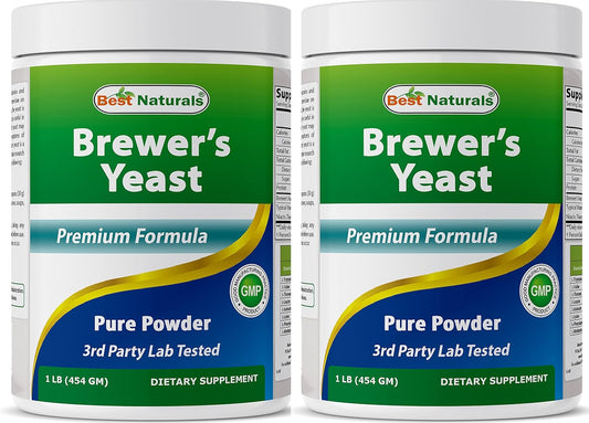 2-Pack Best Naturals 100% Pure Brewers Yeast Powder - 16 oz - Promotes Breast Milk Supply, Lactation, Digestive Health