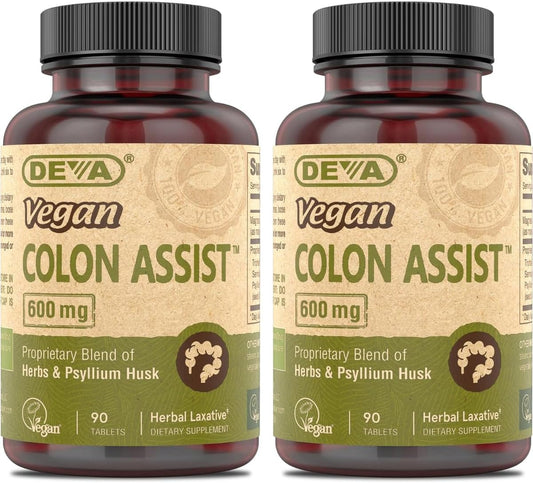 2-Pack DEVA Vegan Colon Assist - 90 Tablets Each