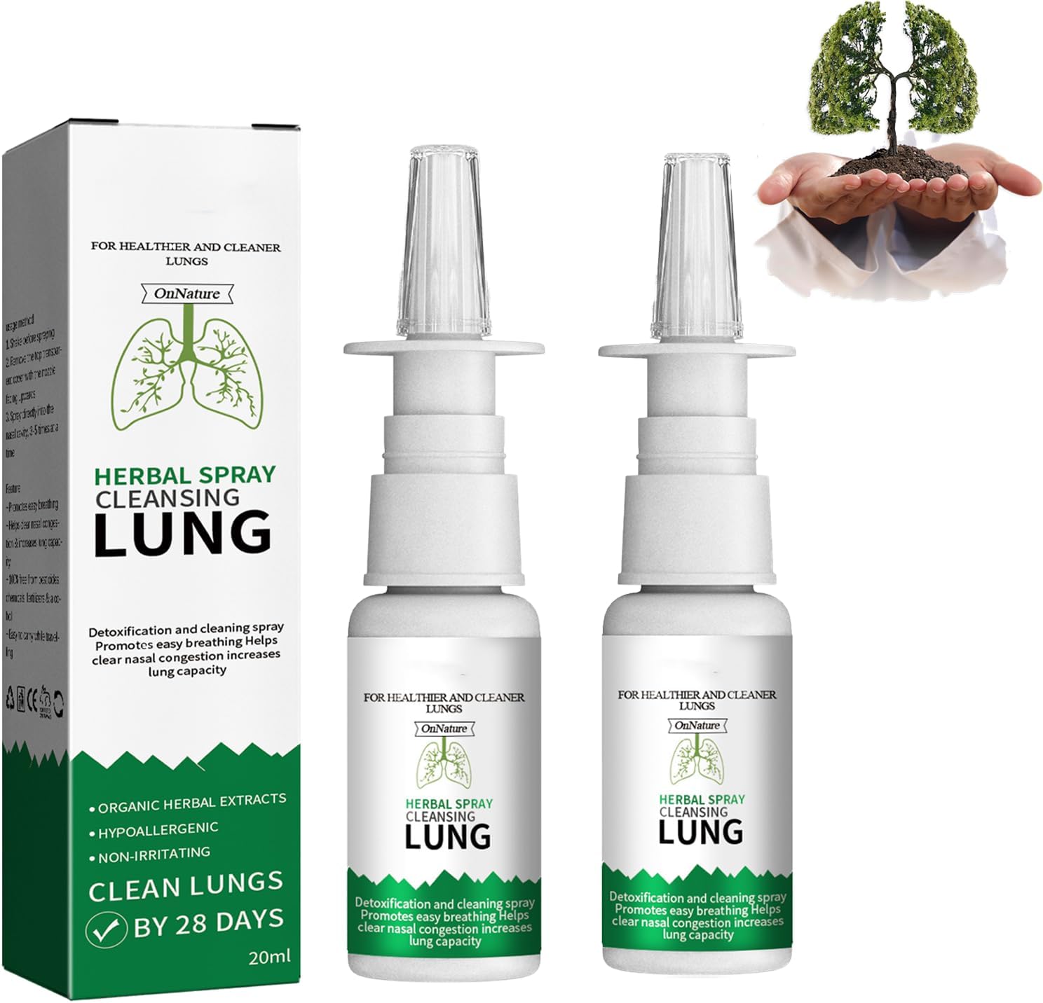 2-Pack ETUIH Organic Herbal Lung Cleanse Repair Spray - Natural Lung Cleansing and Repair Spray