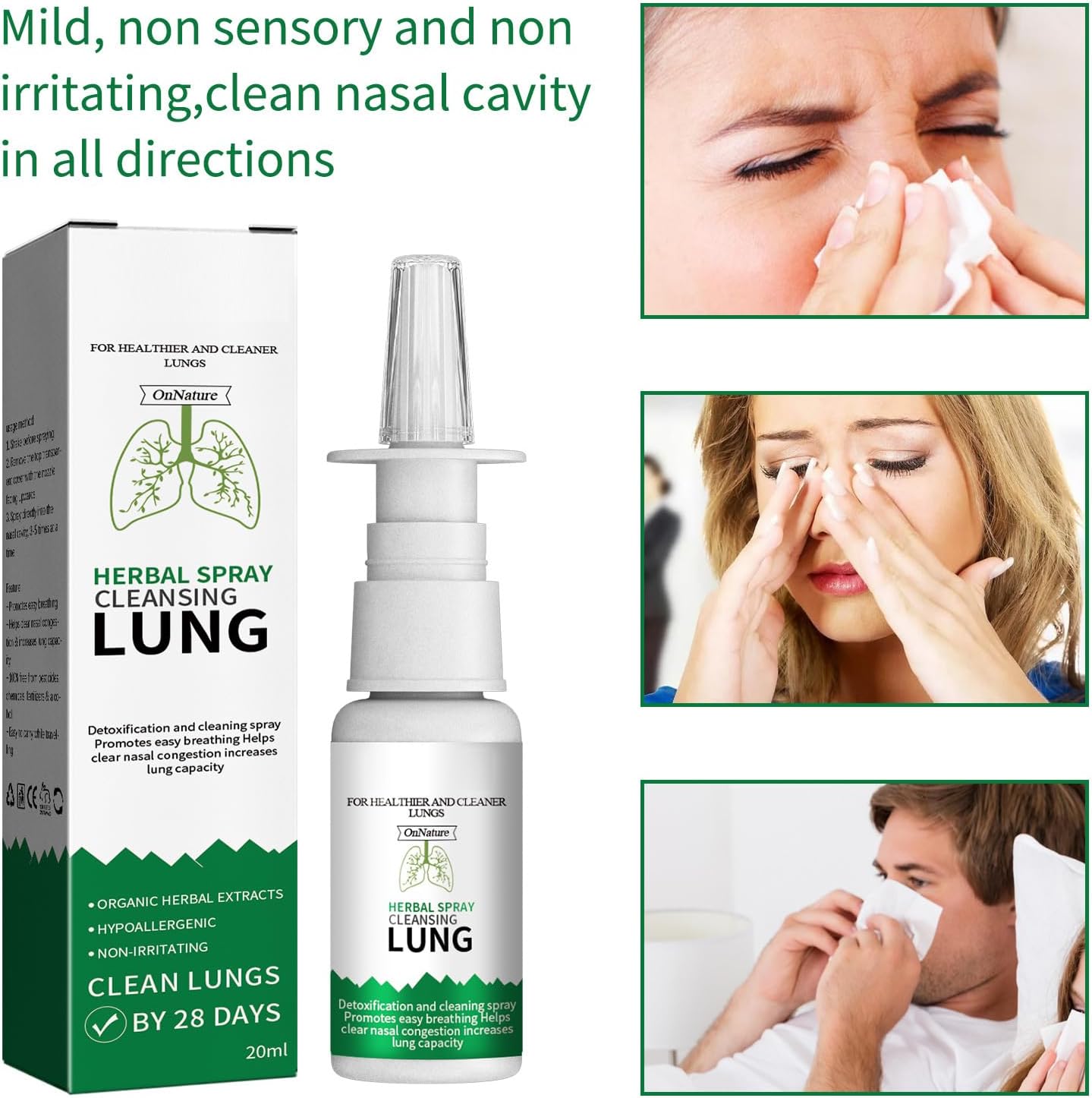 2-Pack ETUIH Organic Herbal Lung Cleanse Repair Spray - Natural Lung Cleansing and Repair Spray