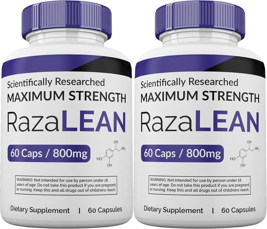 2 Pack Gold Nutra RazaLean Pills - Razalean Capsules, 2 Month Supply - USA Made