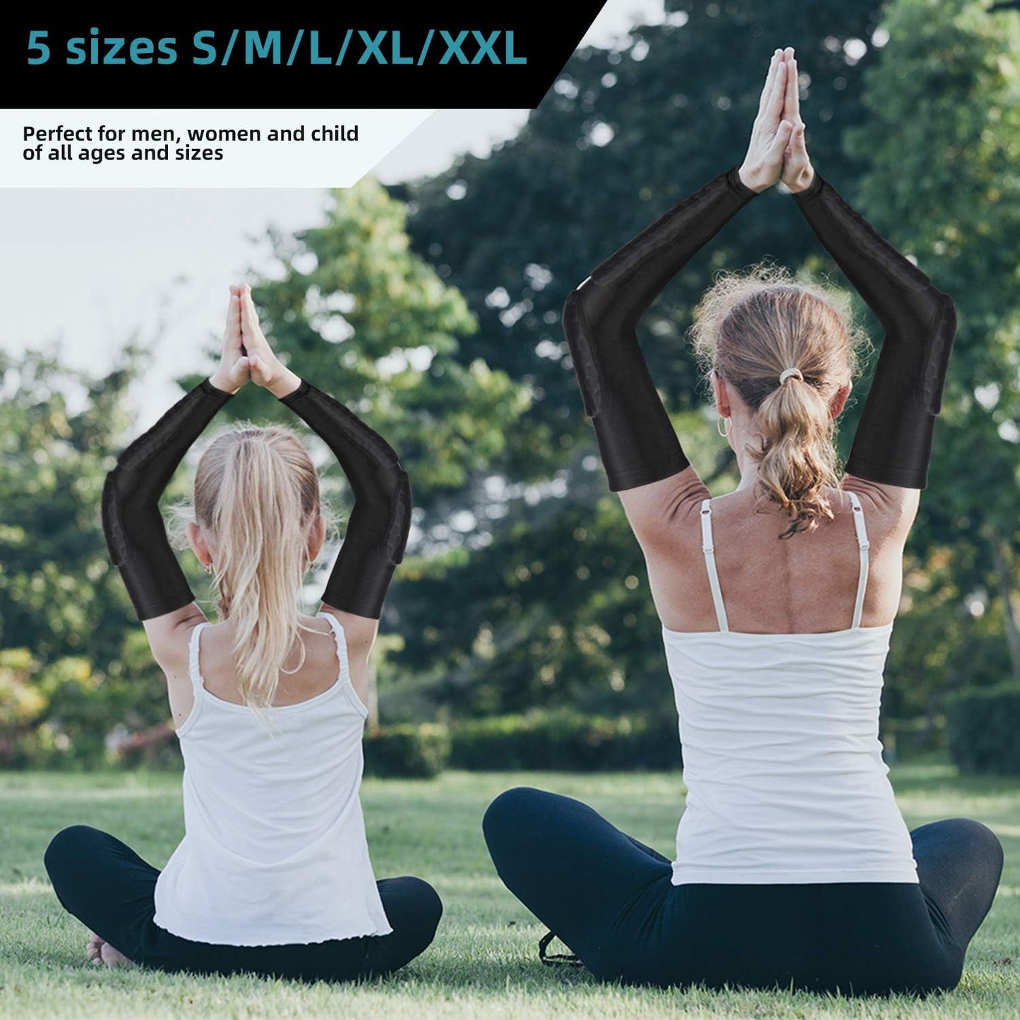2 Pack GUOZI Arm Elbow Sleeves - Honeycomb Crashproof Pads for Sports - Youth Adult Football Basketball Volleyball