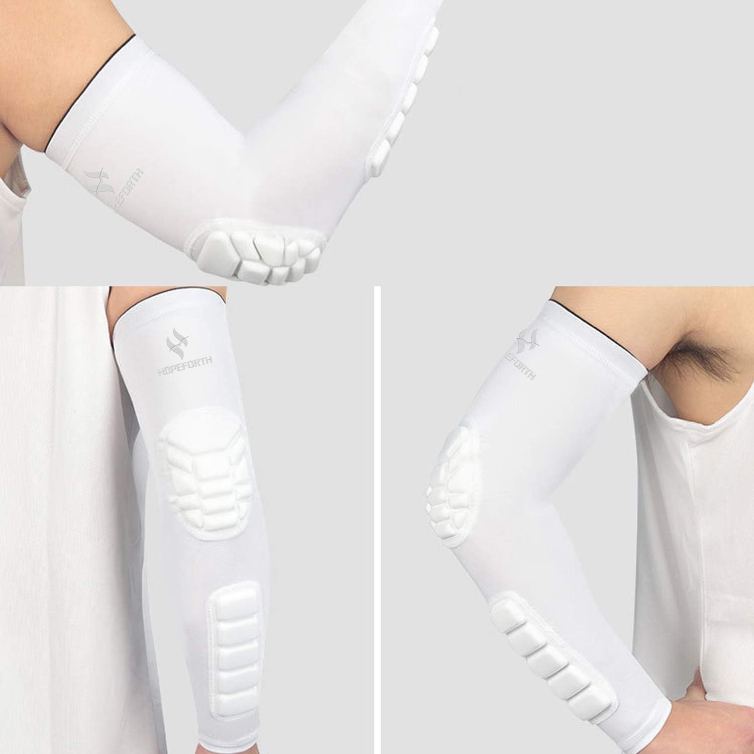 2-Pack HOPEFORTH Padded Elbow Forearm Sleeves for Compression Arm Support