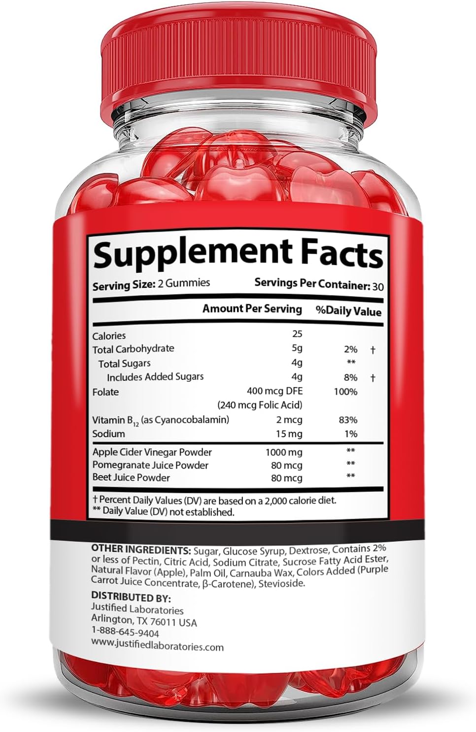 2 Pack Keto Crave Keto ACV Gummies with Pomegranate Beet Juice Powder - 1000mg Formula, B12, Vegan, Non GMO - 120 Gummies