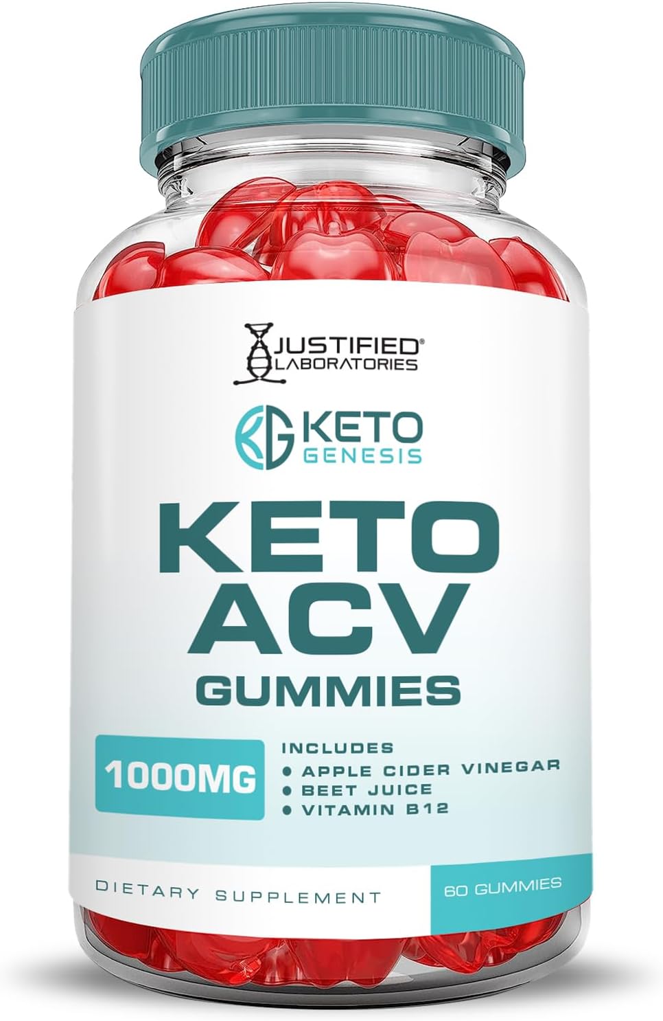 2 Pack Keto Genesis Keto ACV Gummies 1000MG - Apple Cider Vinegar with Pomegranate & Beet Juice - Vegan Non GMO - 120 Gummies
