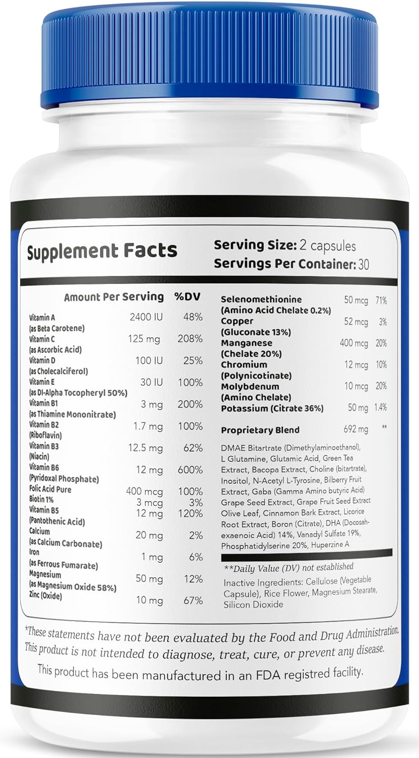 2 Pack LIVORKA Neuro Drive Capsules - Advanced Formula for Brain Health - All Natural Reviews - 120 Capsules for 2 Months