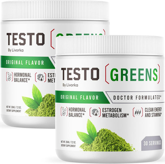 2 Pack LIVORKA Testo Greens Powder - All Natural TestoGreens Advanced Formula (60 Servings)