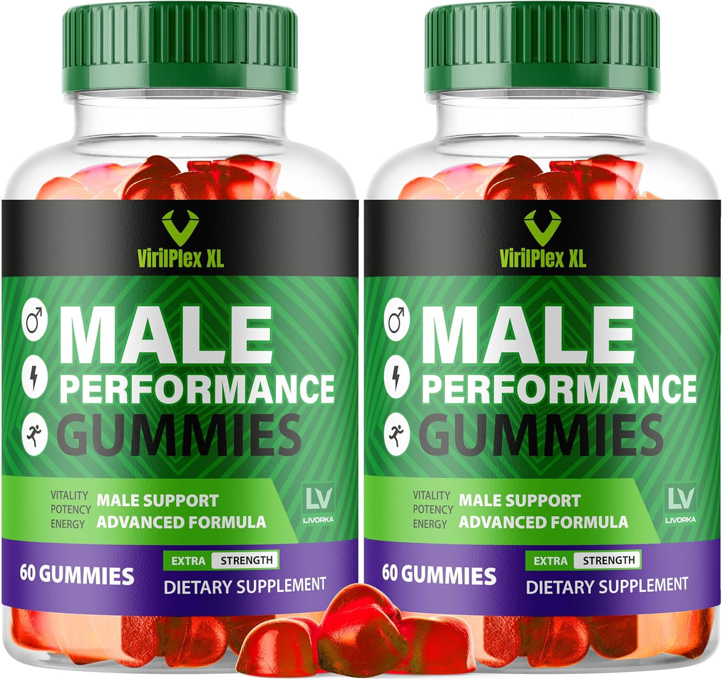 2-Pack LIVORKA VirilPlex XL Gummies - 120 Gummies for 60 Days