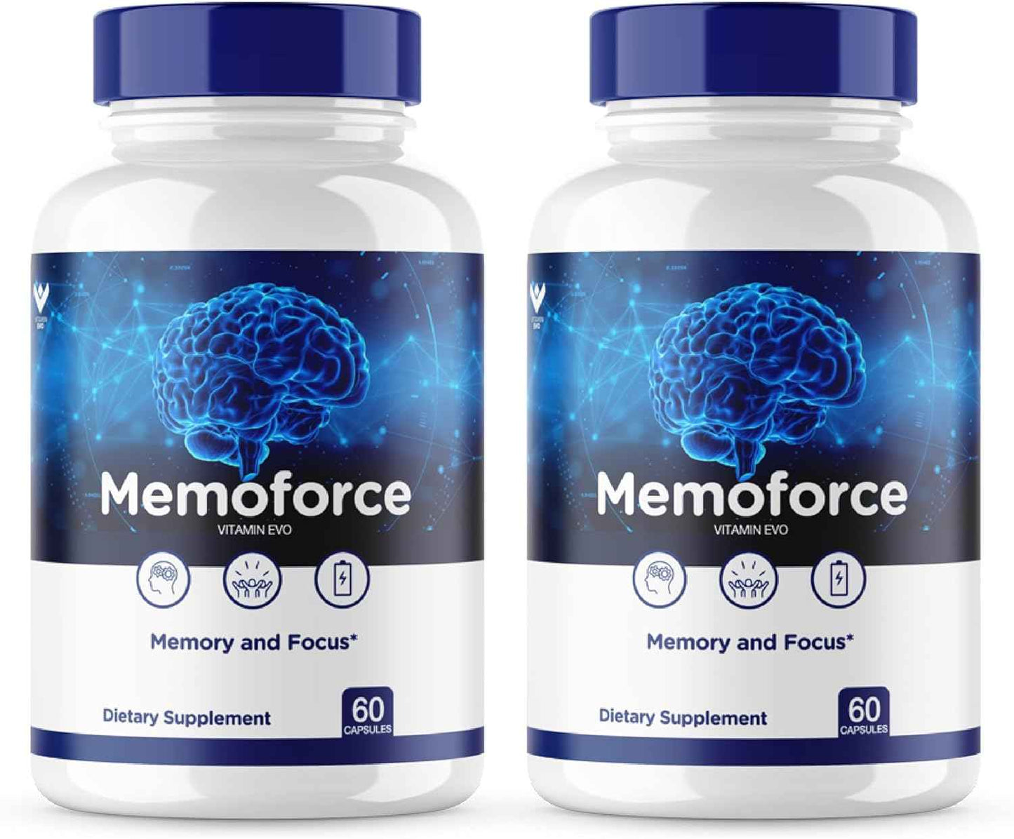 (2 Pack) Memoforce Pills, Memo Force Supplement, Memoforce Cognitive Health, MemoForce Memory Capsules, Memo Force Advanced Formula, MemoForce Brain Support, Focus Memo Force Tablets, (120 Caps)