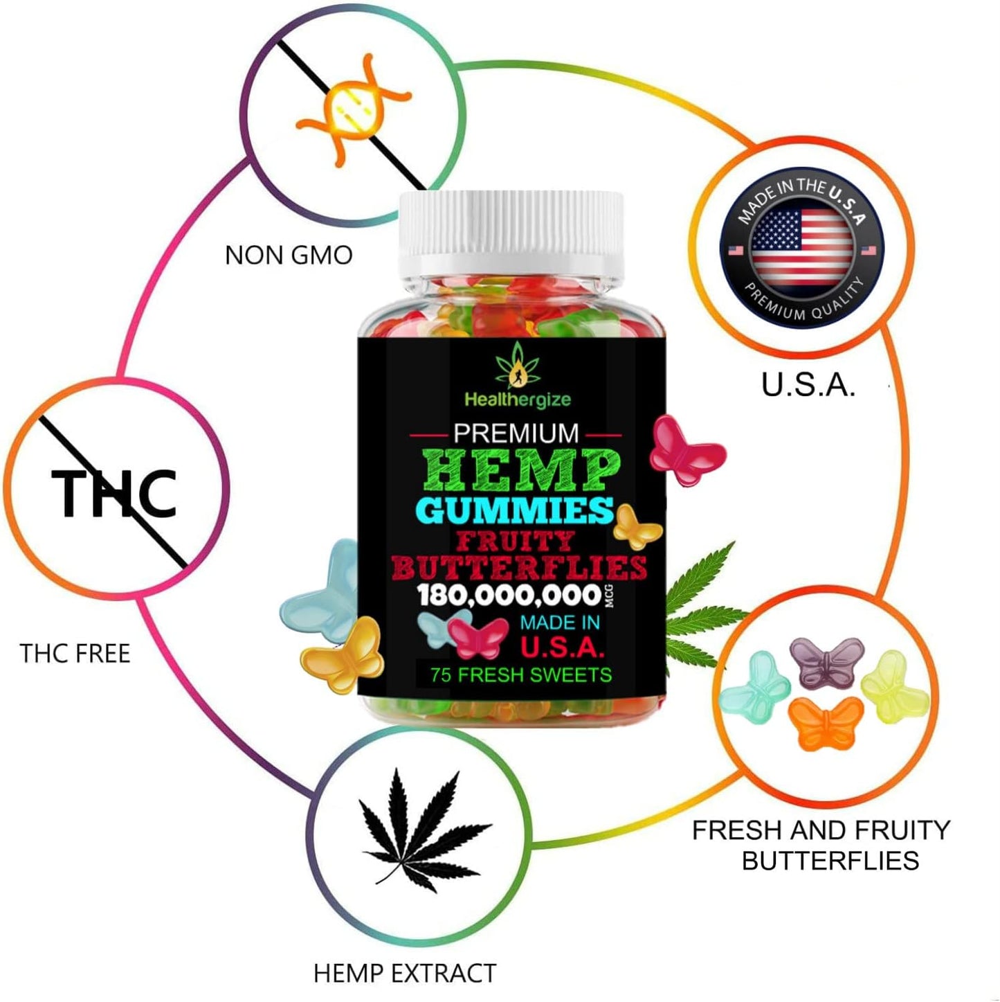 2-Pack metabolism booster Gummies for Sleep, Calm, and Relaxation - Fresh Butterflies and Delicious Peach Flavored - Natural metabolism booster Party with Anti-Inflammatory Benefits - Made in USA