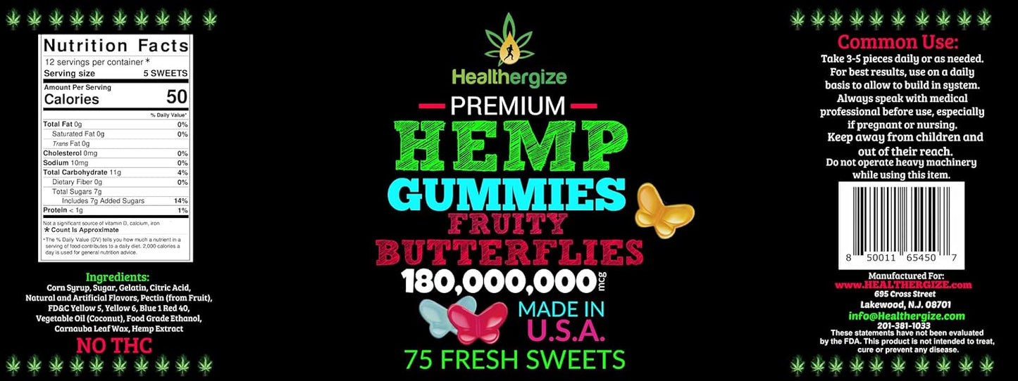 2-Pack metabolism booster Gummies for Sleep, Calm, and Relaxation - Fresh Butterflies and Delicious Peach Flavored - Natural metabolism booster Party with Anti-Inflammatory Benefits - Made in USA