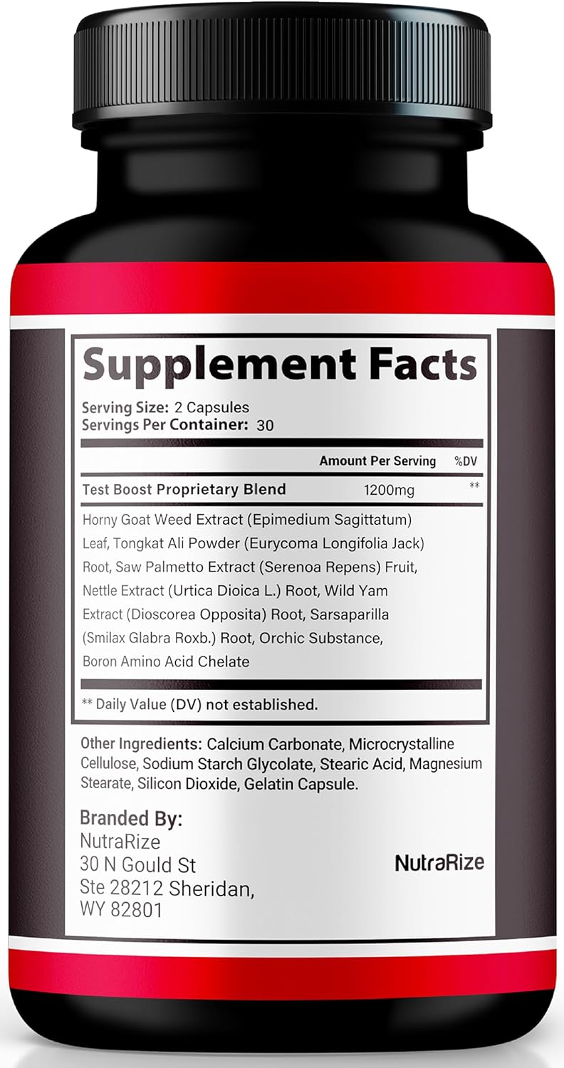 2 Pack NutraRize Alpha Testo Boost X Pills - Official All-Natural Formula for Muscle Health & Performance Support - 120 Capsules