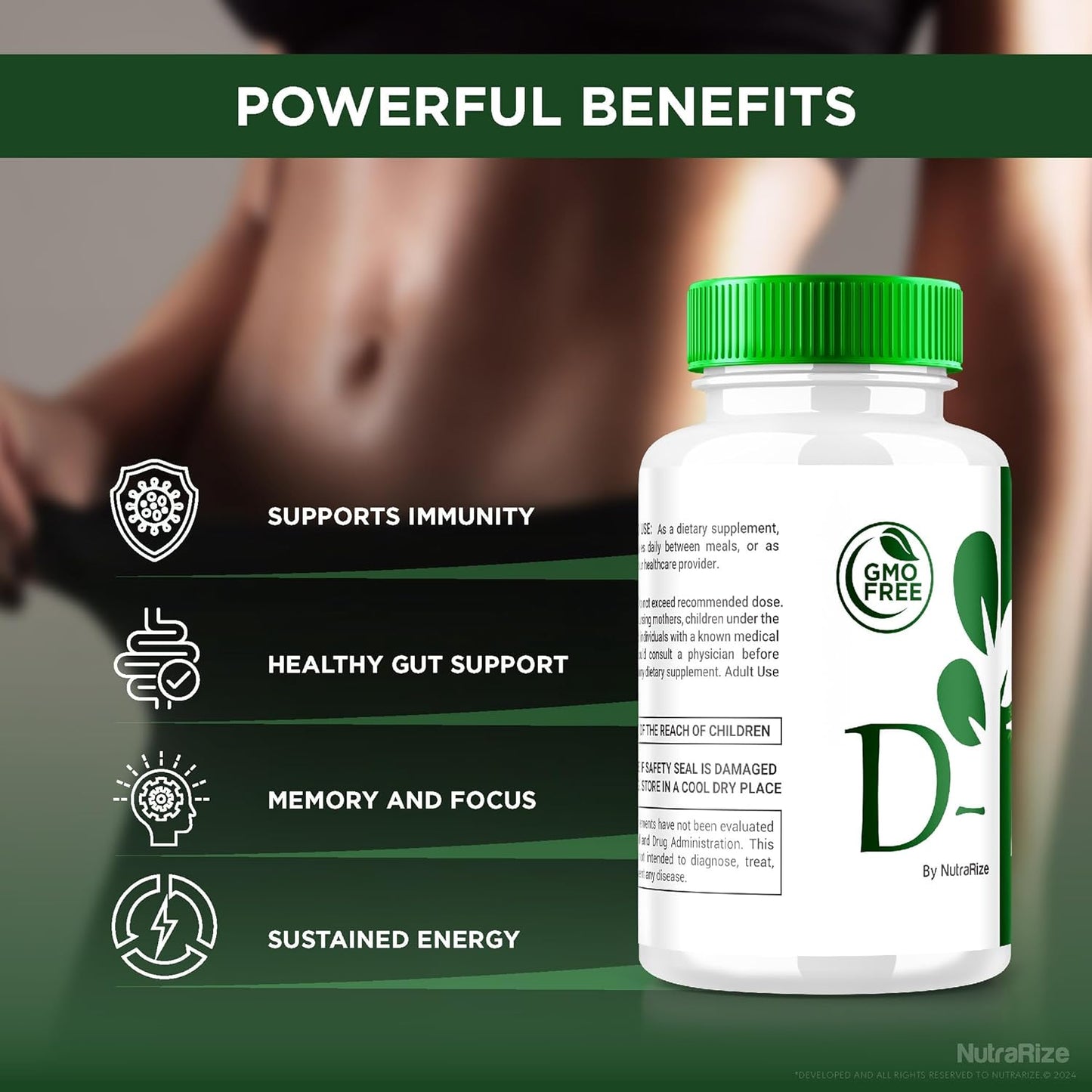 2 Pack NutraRize D-Fit Capsules - All Natural Keto Slimming Formula Supplement for Health & Fitness Goals - Premium DFit Detox Pills (120 Capsules)