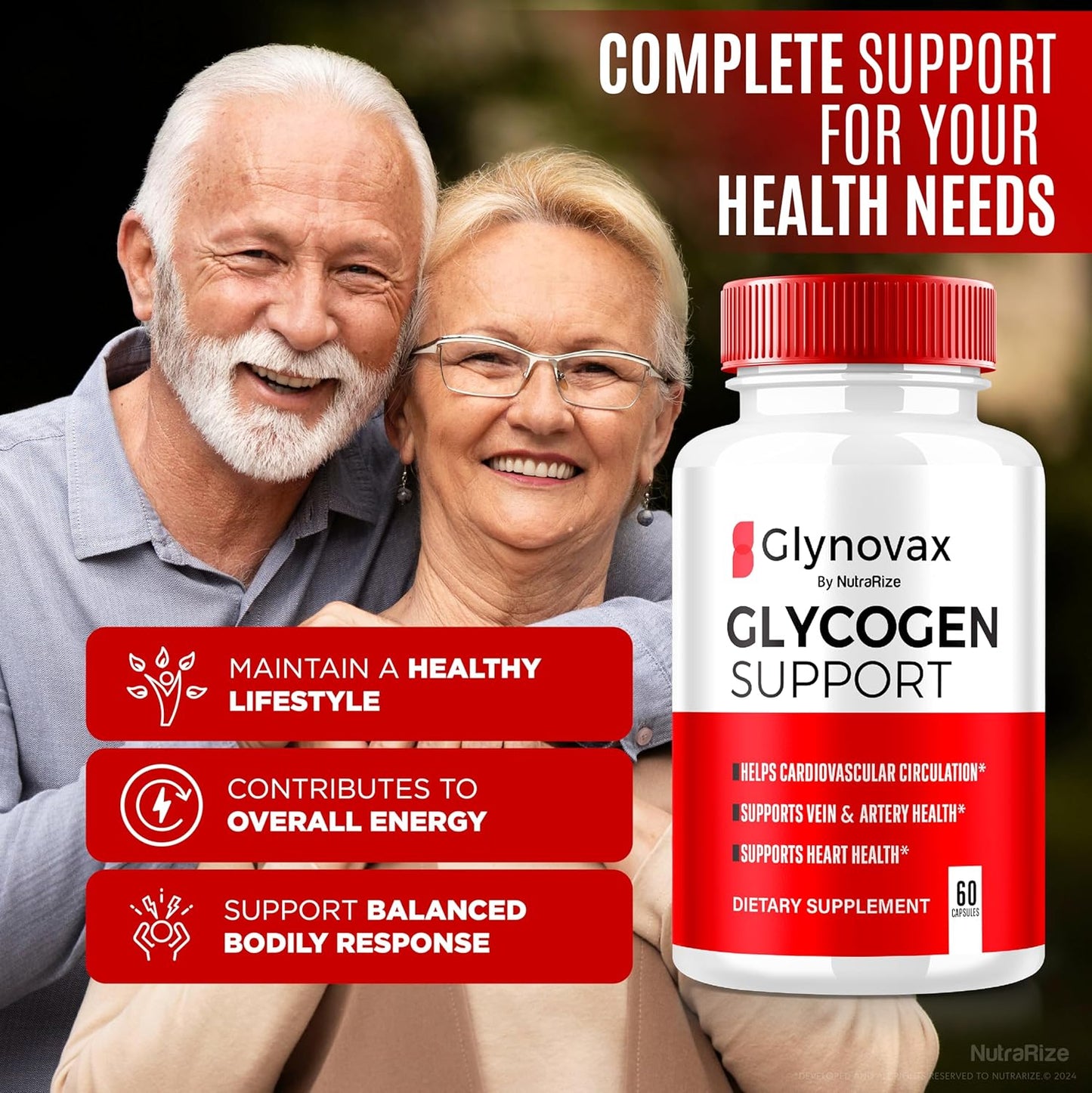 2 Pack NutraRize Glynovax Pills - Glycogen Support Formula for Stable Levels - All Natural Supplement (120 Capsules)